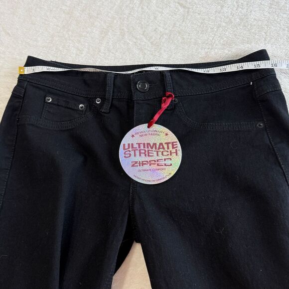 NEW Fade to Blue Denim Jeans Womens Size 10 Black Cuffed Ultimate Stretch Casual - Picture 5 of 13